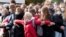 Преподаватели и студенты на акции протеста в Минске, 26 октября 2020 года