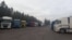 BELARUS - Lithuanian trucks at Beniakoni at the parking, border