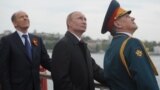 Глава ФСБ РФ Александр Бортников, президент РФ Владимир Путин и глава Минобороны РФ Сергей Шойгу 