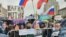 Protest rally on Sakharov Avenue in Moscow