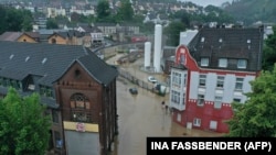 Затопленный город Хаген в Западной Германии