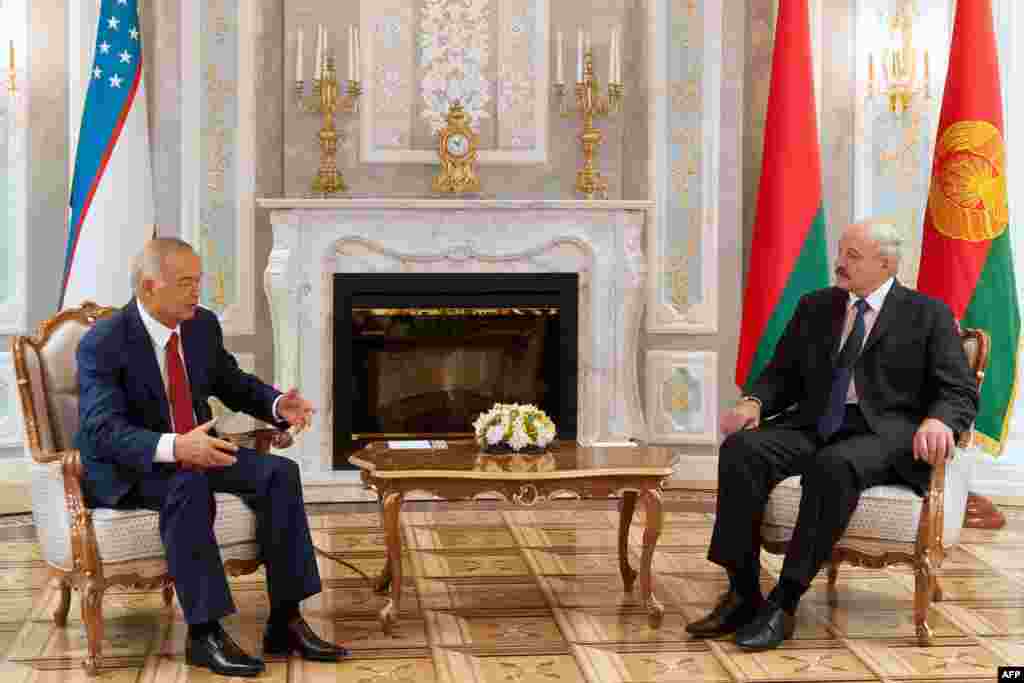 Лидеры Узбекистана и Белоруси Ислам Каримов и Александр Лукашенко 