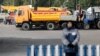 BELARUS -- People are seen in front of the BELAZ truck during the BELAZ factory Day of Open Doors, Zhodzina, September 28, 2019. 