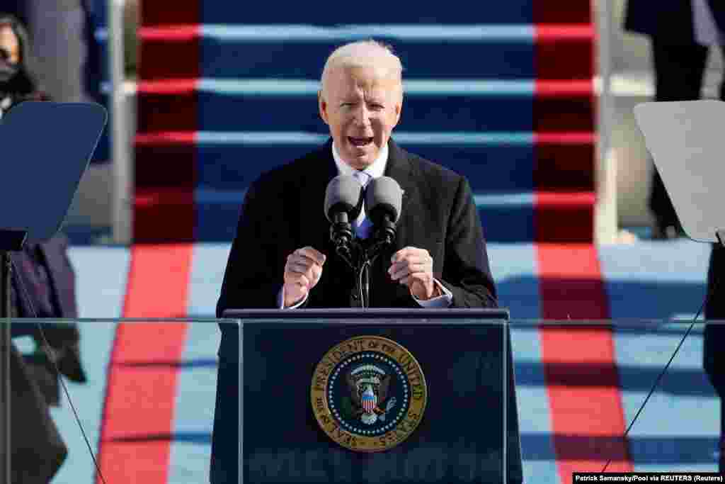 Calling on Americans to unite and listen to each other, Biden stressed that &quot;white supremacy and domestic terrorism&quot; would be defeated.&nbsp;
