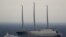 MONACO -- The super sailboat A the largest sailing yacht in the world of Russian billionaire Andrei Melnichenko sails in front of Monaco during the GP formula one, May 27, 2018