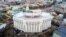 UKRAINE – Building of the Ministry of Foreign Affairs of Ukraine and Michael's Golden-Domed Monastery of Orthodox Church of Ukraine in Kyiv