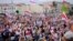 BELARUS – Opposition supporters rally in Grodno, August 19, 2020