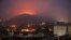 Bursts of explosions are seen on November 5, 2020 during fighting between Armenian-Karabakhi and Azerbaijani forces near Shushi (Shusha), a strategic hilltop town about a half-hour's drive from Karabakh's main town, Stepanakert (Khankendi). 