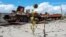 UKRAINE – Russian armored personnel carriers destroyed earlier by the Armed Forces near the village of Nova Husarivka in the Kharkiv region, September 18, 2022 