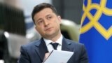KIEV, UKRAINE – MAY 20, 2021: Ukraine's President Volodymyr Zelensky gives a news conference on his two years in office