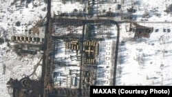 Спутниковый снимок территории вблизи российско-украинской границы под Белгородом от 21 февраля 2022 года 