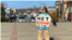 Activist Anna Fimina stands in a picket against the war with Ukraine on Goryachiy Klyuch Square