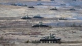 Российско-белорусские военные учения "Союз Мужество-2022" на полигоне Обуз-Лесновский в Беларуси, в районе города Барановичи Брестской области, 19 февраля 2022 года