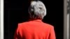 U.K. -- British Prime Minister Theresa May leaves after delivering a statement in London, May 24, 2019