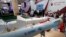 RUSSIA -- Guided cruise missiles are on display at the KTRV Tactical Missiles Corporation stand at the 2016 Gidroaviasalon international hydroaviation (seaplane) exhibition, in Gelendzhik, September 22, 2016