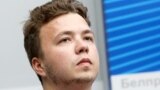 Роман Протасевич во время пресс-конференции силовиков в Минске, 14 июня 2021 года