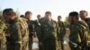 Vostok batallion commander Sulim Yamadaev (center) during war in South Osetia, August 2008