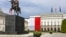 Poland - Presidential Palace in Warsaw, Poland with the polish flag, 2019