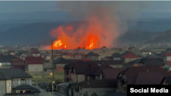 Пожар на газопроводе в Кизилюрте