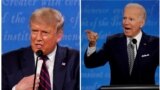U.S. -- FILE PHOTO: A combination picture shows U.S. President Donald Trump and Democratic presidential nominee Joe Biden speaking during the first 2020 presidential campaign debate in Cleveland, Ohio, U.S., September 29, 2020.