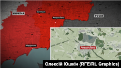 Карта оккупированных Россией территорий Донбасса, которые связаны с рассказом Дениса Сторожука