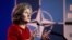 BELGIUM -- U.S. Ambassador to NATO Kay Bailey Hutchison speaks during a media conference at NATO headquarters on the eve of a summit of the NATO heads of state and government in Brussels, July 10, 2018