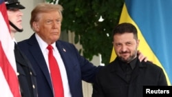 FILE PHOTO: U.S. President Trump meets with Ukrainian President Zelenskiy and European leaders, in Washington, D.C.