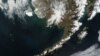 Satellite picture of the Aleutian Islands and the Alaska Peninsula