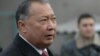 KYRGYZSTAN -- Kyrgyz president Kurmanbek Bakiyev (Bakiev) outside a polling station in capital Bishkek, after casting his vote in Kyrgyzstan's early parliamentary elections. On Oct 22, 2007