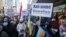 CANADA – People rally in support of Ukraine during a protest outside the Consulate General of the Russian Federation in Toronto, Ontario, February 6, 2022