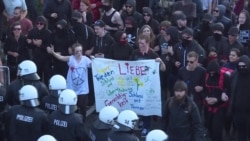 Столкновения демонстрантов и полиции в Гамбурге накануне встречи лидеров G20