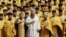 UKRAINE -- FILE PHOTO: Clergymen of Ukrainian Orthodox Church of the Kiev Patriarchate take part in a ceremony marking the 1030th anniversary of the Christianisation of the country, which was then known as Kievan Rus', in Kyiv, Ukraine July 28, 2018. 
