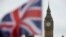 U.K. -- A Union flag flies in the wind in front of the Big Ben clock face and the Elizabeth Tower at the Houses of Parliament in central London, November 3, 2016