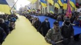 UKRAINE – Participants of the Unity March in Kharkiv against the background of the threat of a new Russian invasion of Ukraine. Kharkiv, February 5, 2022