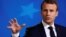 BELGIUM -- French President Emmanuel Macron holds a news conference following the European Union leaders summit in Brussels, June 29, 2018