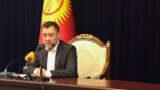 KYRGYZSTAN -- Newly elected Kyrgyz Prime Mnister Sadyr Japarov gives a press conference in Bishkek, October 14, 2020