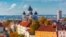 Estonia -- Stock Photo: Toompea hill with tower Pikk Hermann and Russian Orthodox Alexander Nevsky Cathedral, view from the tower of St. Olaf church, Tallinn, Estonia  Image ID:331780052 Copyright: kavalenkava volha