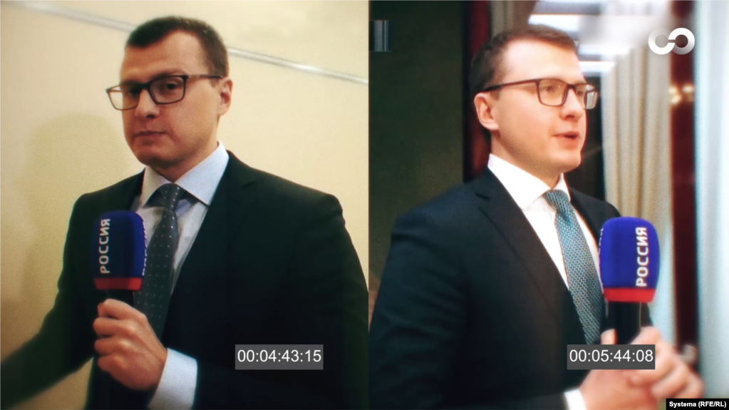 Два разных галстука, которые появляются в одном репортаже журналиста Павла Зарубина в передаче "Москва. Кремль. Путин". Он утверждал, что все эти кадры сняты в Ново-Огарёве 17 декабря 2020 года, но на самом деле слева он – в резиденции в Сочи, 9 декабря 2020 года