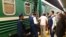 Kazakhstan -- Dushanbe - Astana passenger train at the railway station. Photo by the Passazhirskie Perevozki company.