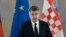 Croatian President Zoran Milanovic gives a joint press conference with the German President on September 11, 2020 