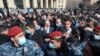 Armenian Prime Minister Nikol Pashinyan greets his supporters during a gathering in the centre of Yerevan, Armenia February 25, 2021.