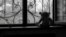 In a deep depression, black&white, concept