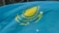 Kazakhstan. 5th World Nomad Games. A fan from Kazakhstan with the national flag. Astana, September 9, 2024