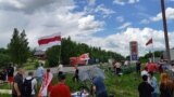 Пикет у литовского пункта Мядининкай, 5 июня 2021 года 