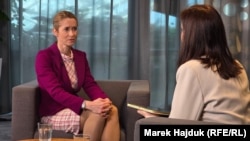 Верховный представитель ЕС по иностранным делам и политике безопасности Кайя Каллас дает эксклюзивное интервью журналисту "Радио Свобода" Зориани Степаненко. Варшава, Польша, 4 марта 2026 года