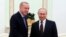 RUSSIA -- Russian President Vladimir Putin, right, and Turkish President Recep Tayyip Erdogan pose during their meeting at the Kremlin in Moscow, March 5, 2020