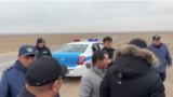 Полиция на месте проведения акции в Алматинской области