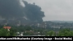Обстрел Марьинки в окрестностях Донецка, фото 3 июня 2015 года 