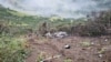 This handout picture posted of the official Telegram channel of the Russian Emergency Situations Ministry on September 1, 2024, reportedly shows a view of the crash site of the Mi-8 helicopter in Kamchatka.
