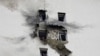 Ukraine -- A view shows a multi-storey residential building damaged in a recent Ukrainian drone attack